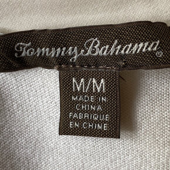 Tommy Bahama Open Front Cardigan Sz M Silk Fringe Trim Coastal Neutral Basic - Picture 9 of 11